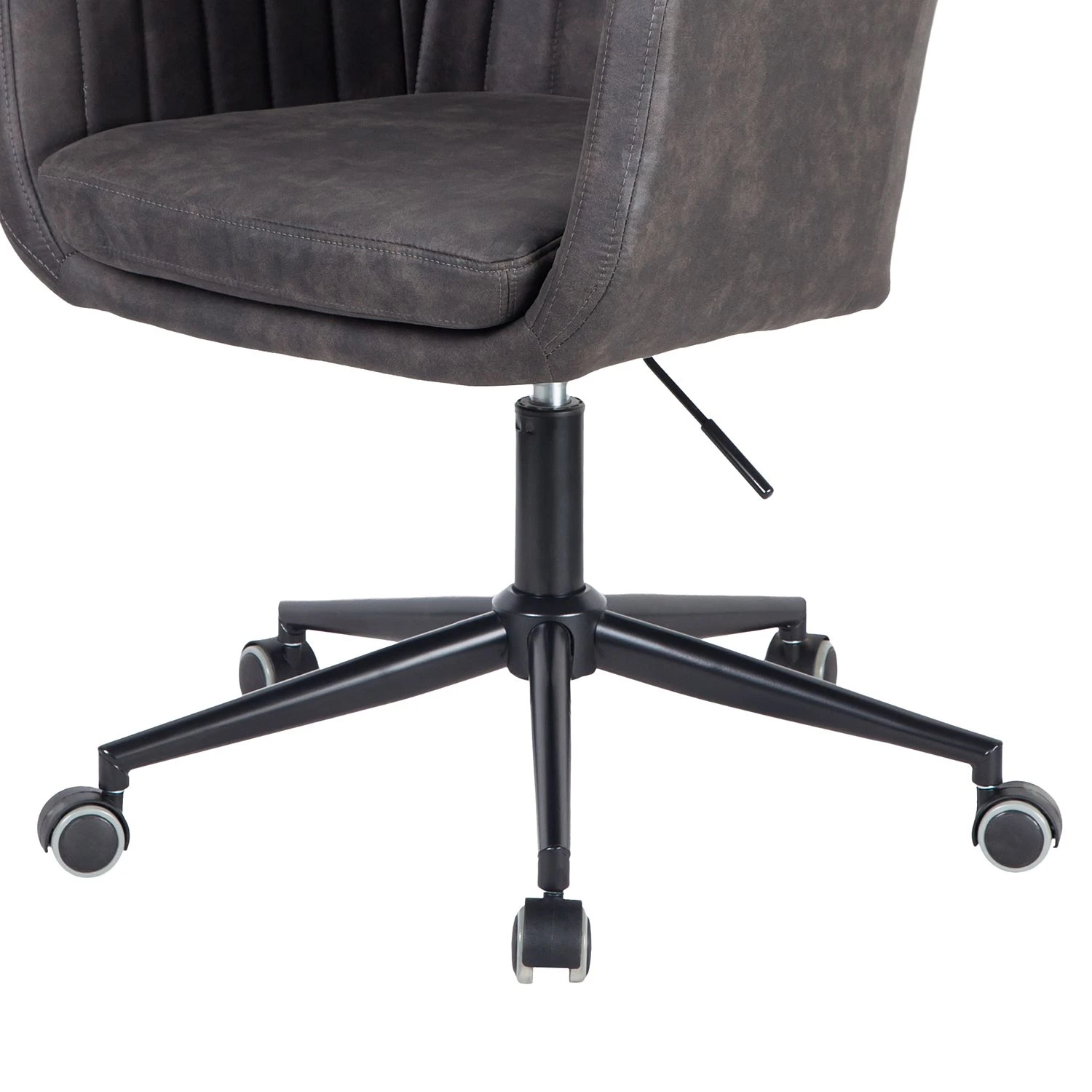 Mørteens Chaise de bureau Leedy - Imitation cuir - Gris vintage/ Noir 9 Mørteens Chaise de bureau Leedy - Imitation cuir - Gris vintage/ Noir – Image 7