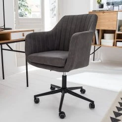 Mørteens Chaise de bureau Leedy - Imitation cuir - Gris vintage/ Noir 18 Mørteens Chaise de bureau Leedy - Imitation cuir - Gris vintage/ Noir -Chaises Soldes 1000123850 190130 10524900005 GALLERYIMAGES P000000001000123850