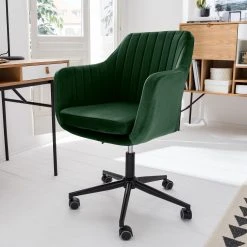 Jack & Alice Chaise de bureau Leezy - Velours - Vert / Noir 15 Jack & Alice Chaise de bureau Leezy - Velours - Vert / Noir -Chaises Soldes 1000123851 200701 14292400003 MOOD DETAILS P000000001000123851 mood