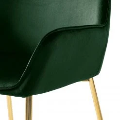 Jack & Alice Chaises capitonnées Evy (lot de 2) - Velours / Métal - Doré - Velours Sua: Vert foncé -Chaises Soldes 1000125820 190130 08544800014 GALLERYIMAGES P000000001000125820