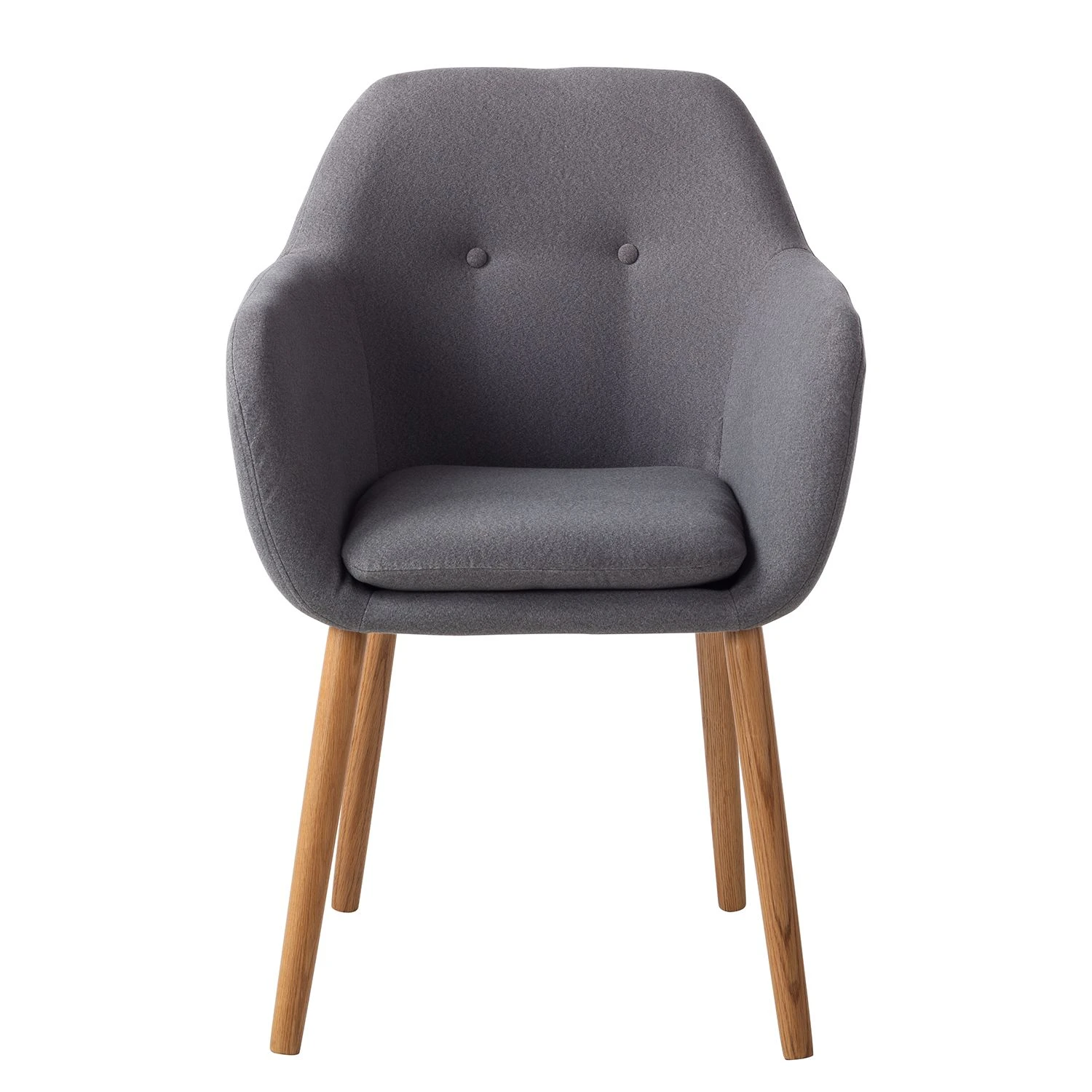 Mørteens Chaise à accoudoirs Bolands - Gris clair / Chêne 6 Mørteens Chaise à accoudoirs Bolands - Gris clair / Chêne – Image 4