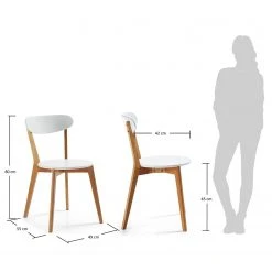 Norrwood Chaises Areia (lot de 2) - Partiellement en chêne massif - Blanc / Chêne -Chaises Soldes 1000128743 180821 08503872 GALLERYIMAGES P000000001000128743