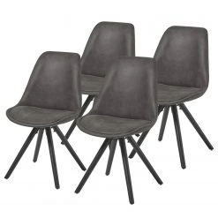 Norrwood Chaises capitonnées Ralf ll (lot de 4) - Graphite