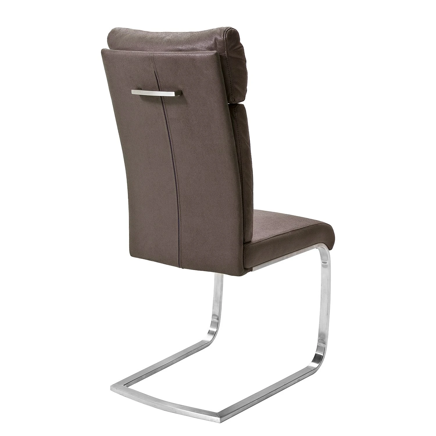 Loftscape Chaises cantilever Sarena (lot de 2) - Microfibre / Acier inoxydable - Argenté - Marron vieilli 5 Loftscape Chaises cantilever Sarena (lot de 2) - Microfibre / Acier inoxydable - Argenté - Marron vieilli – Image 3