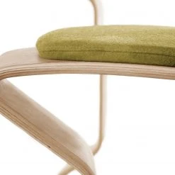 Mayer Sitzmöbel Tabouret myERCOLINO - Laine de Laneve / Placage en bois véritable - Jaune olive -Chaises Soldes 1000137048 181116 132356130 GALLERYIMAGES P000000001000137048
