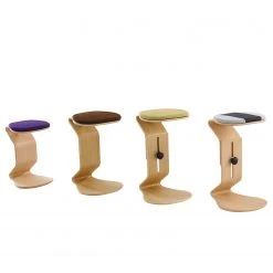 Mayer Sitzmöbel Tabouret myERCOLINO - Laine de Laneve / Placage en bois véritable - Jaune olive -Chaises Soldes 1000137048 181116 132356131 GALLERYIMAGES P000000001000137048