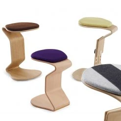 Mayer Sitzmöbel Tabouret myERCOLINO - Laine de Laneve / Placage en bois véritable - Jaune olive -Chaises Soldes 1000137049 181116 132358140 GALLERYIMAGES P000000001000137049