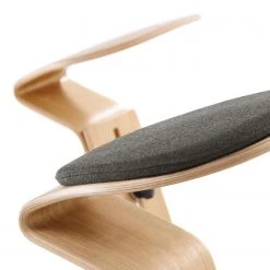 Mayer Sitzmöbel Tabouret myERCOLINO - Laine de Laneve / Placage en bois véritable - Anthracite -Chaises Soldes 1000137053 181116 132402169 GALLERYIMAGES P000000001000137053