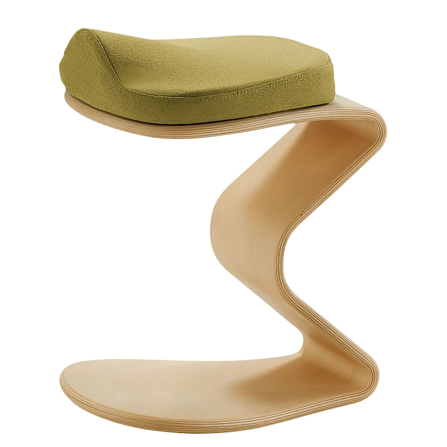 Mayer Sitzmöbel Tabouret myERCOLINO - Laine de Laneve / Placage en bois véritable - Jaune olive 3 Mayer Sitzmöbel Tabouret myERCOLINO - Laine de Laneve / Placage en bois véritable - Jaune olive