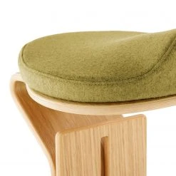 Mayer Sitzmöbel Tabouret myERCOLINO - Laine de Laneve / Placage en bois véritable - Jaune olive -Chaises Soldes 1000137074 181116 132420266 GALLERYIMAGES P000000001000137074