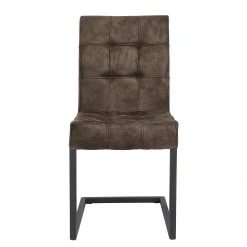 Loftscape Chaises cantilever Clyde (lot de 2) - Microfibre / Acier - Taupe vintage / Anthracite -Chaises Soldes 1000138395 201204 14524100007 DETAILS P000000001000138395