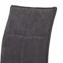 Loftscape Chaises capitonnées Roby (lot de 2) - Tissu / Acier - Anthracite / Acier inoxydable -Chaises Soldes 1000138416 181108 104438138 GALLERYIMAGES P000000001000138416