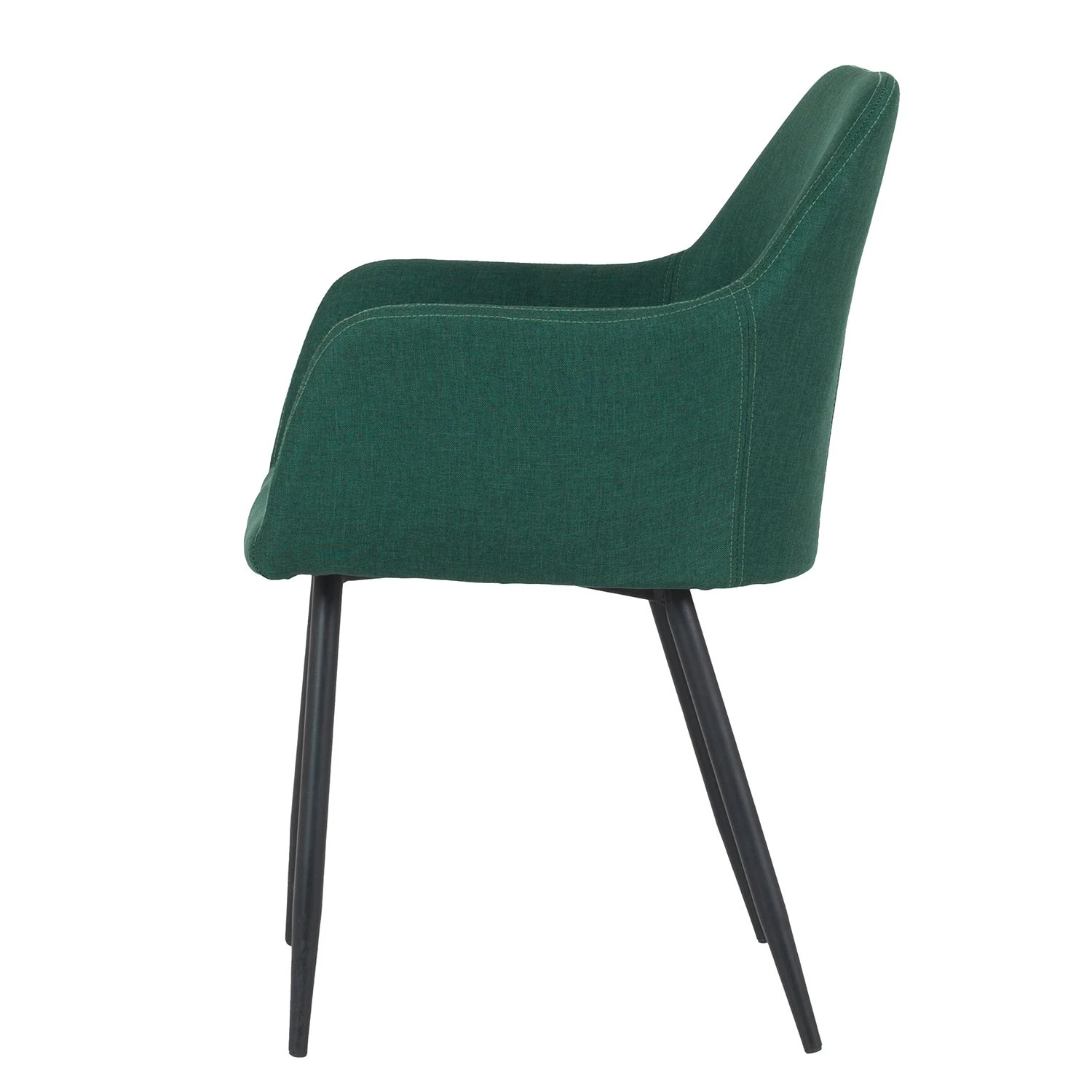 Tenzo Chaises à accoudoirs Linn - Tissu / Métal - Noir - Vert sapin 4 Tenzo Chaises à accoudoirs Linn - Tissu / Métal - Noir - Vert sapin – Image 2
