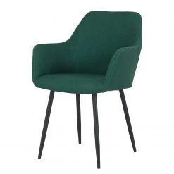 Tenzo Chaises à accoudoirs Linn - Tissu / Métal - Noir - Vert sapin