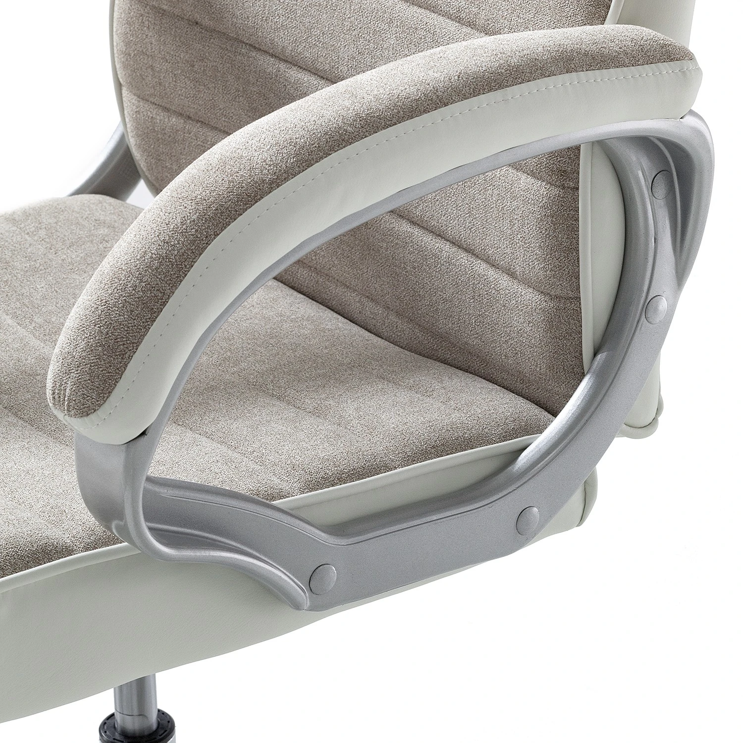 Furnitive Fauteuil de bureau Austinmer - Microfibre / Imitation cuir - Beige / Blanc 10 Furnitive Fauteuil de bureau Austinmer - Microfibre / Imitation cuir - Beige / Blanc – Image 8