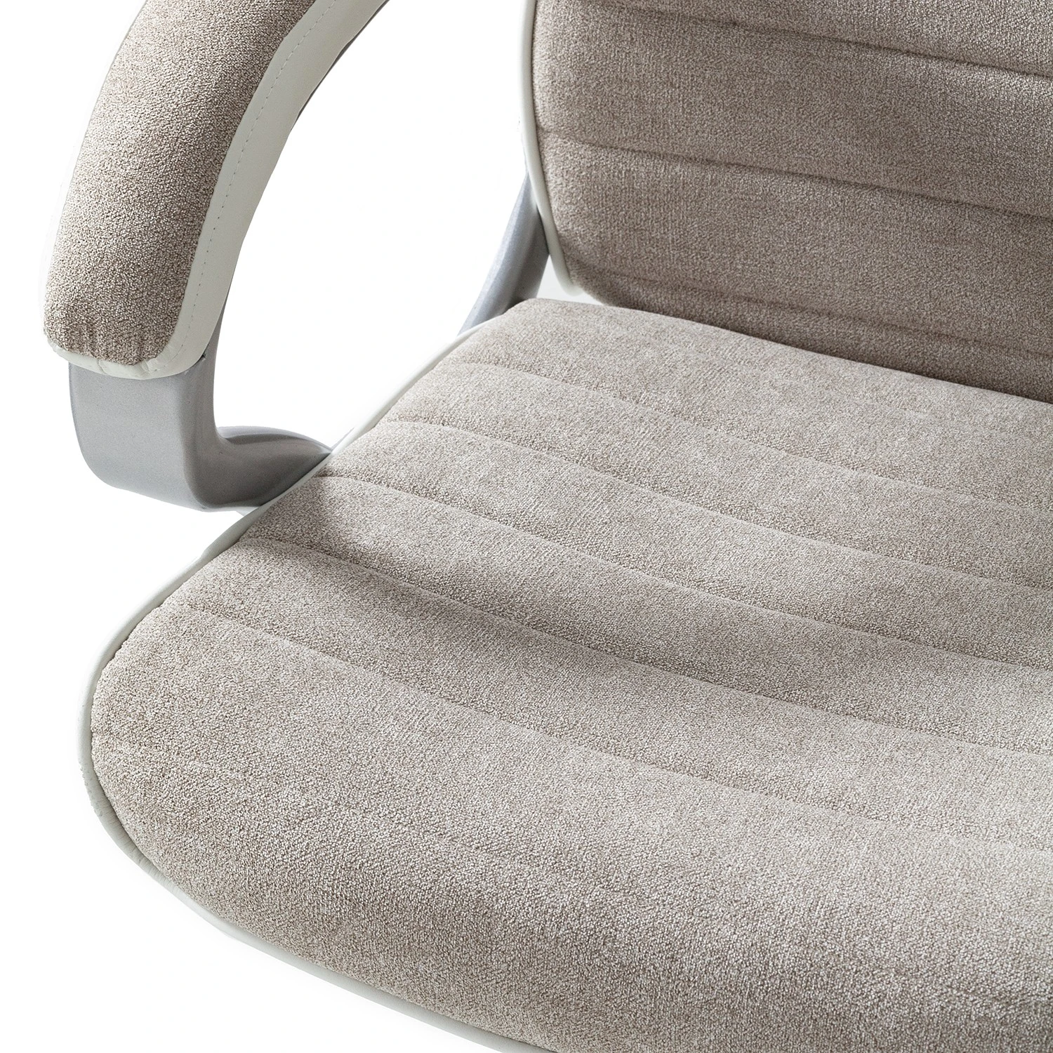 Furnitive Fauteuil de bureau Austinmer - Microfibre / Imitation cuir - Beige / Blanc 11 Furnitive Fauteuil de bureau Austinmer - Microfibre / Imitation cuir - Beige / Blanc – Image 9