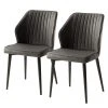 Ars manufacti Chaises Watson (lot de 2) - Imitation cuir / Acier - Noir - Gris vintage -Chaises Soldes 1000151924 190905 09335800029 IMAGE P000000001000151924