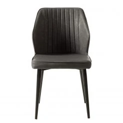 Ars manufacti Chaises Watson (lot de 2) - Imitation cuir / Acier - Noir - Gris vintage -Chaises Soldes 1000151924 190905 09335800032 DETAILS P000000001000151924