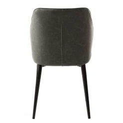 Ars manufacti Chaises Watson (lot de 2) - Imitation cuir / Acier - Noir - Gris vintage -Chaises Soldes 1000151924 190905 09335800034 DETAILS P000000001000151924