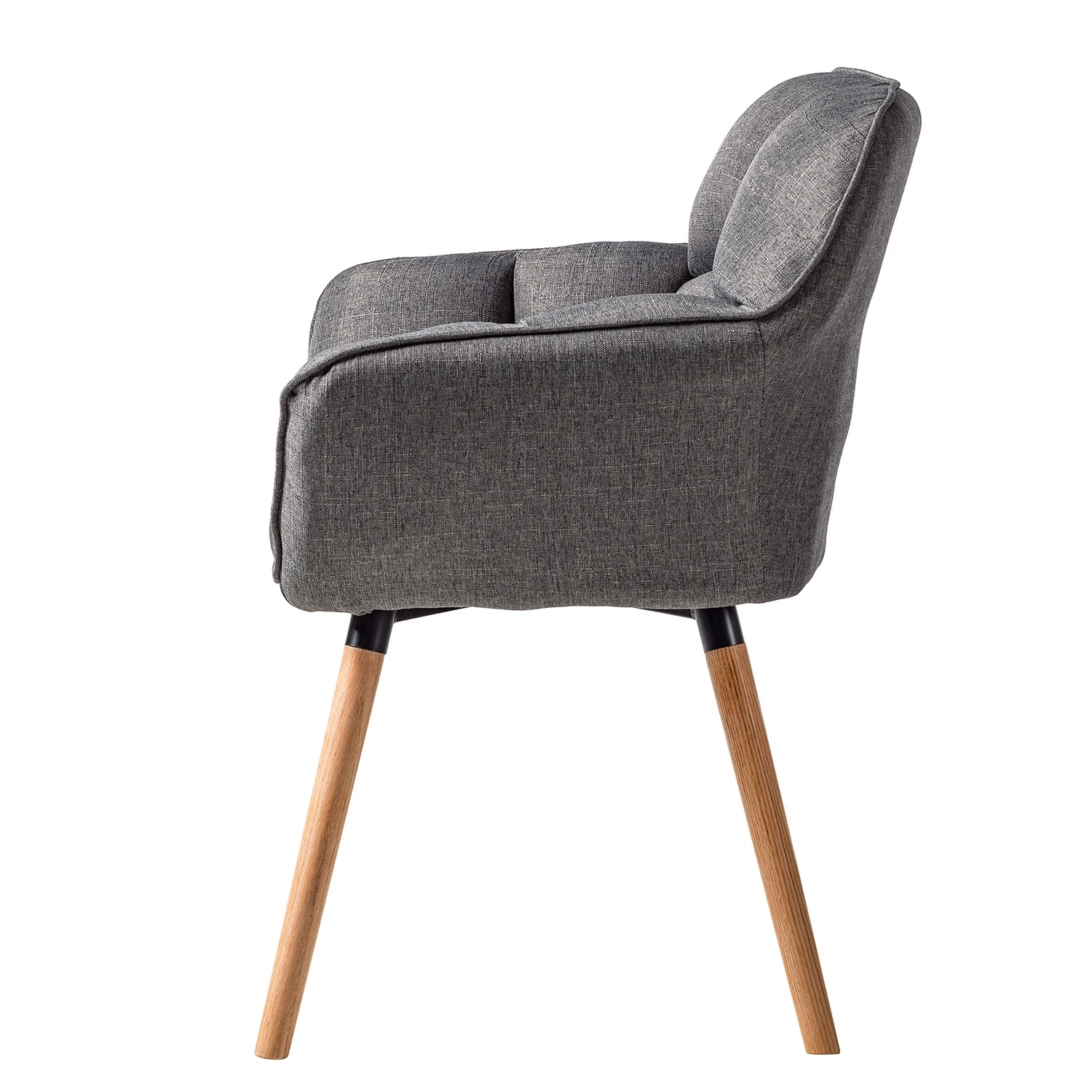 Mørteens Chaise à accoudoirs Lontras - Tissu / Chêne massif - Gris / Chêne 7 Mørteens Chaise à accoudoirs Lontras - Tissu / Chêne massif - Gris / Chêne – Image 5