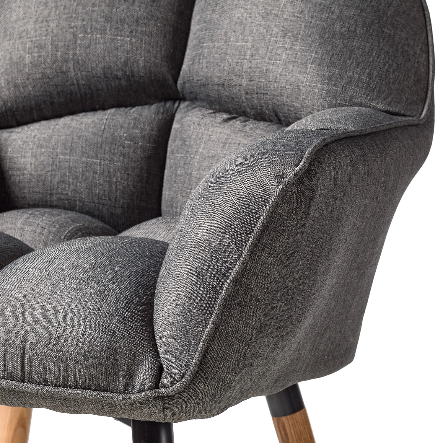 Mørteens Chaise à accoudoirs Lontras - Tissu / Chêne massif - Gris / Chêne 12 Mørteens Chaise à accoudoirs Lontras - Tissu / Chêne massif - Gris / Chêne – Image 10