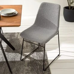 Fredriks Chaise capitonnée Molong - Tissu / Métal - Gris / Noir -Chaises Soldes 1000161907 200211 15372500002 MOOD DETAILS P000000001000161907 mood