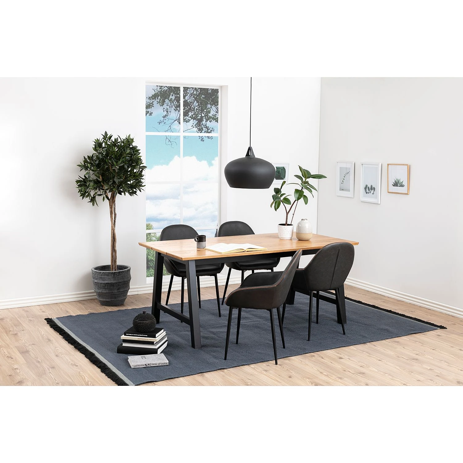 Ars manufacti Chaises à accoudoirs Kia (lot de 2) - Imitation cuir / Métal - Gris foncé / Noir 4 Ars manufacti Chaises à accoudoirs Kia (lot de 2) - Imitation cuir / Métal - Gris foncé / Noir – Image 2