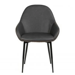 Ars manufacti Chaises à accoudoirs Kia (lot de 2) - Imitation cuir / Métal - Gris foncé / Noir 14 Ars manufacti Chaises à accoudoirs Kia (lot de 2) - Imitation cuir / Métal - Gris foncé / Noir -Chaises Soldes 1000163190 190315 15245400042 GALLERYIMAGES P000000001000163190