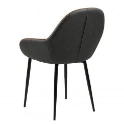 Ars manufacti Chaises à accoudoirs Kia (lot de 2) - Imitation cuir / Métal - Gris foncé / Noir 16 Ars manufacti Chaises à accoudoirs Kia (lot de 2) - Imitation cuir / Métal - Gris foncé / Noir -Chaises Soldes 1000163190 190315 15245400044 GALLERYIMAGES P000000001000163190