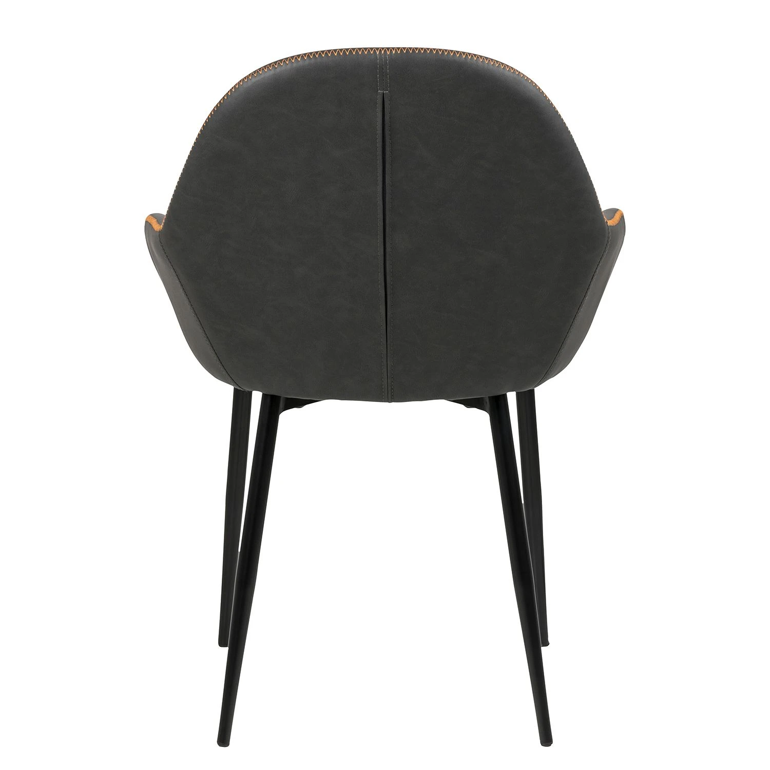 Ars manufacti Chaises à accoudoirs Kia (lot de 2) - Imitation cuir / Métal - Gris foncé / Noir 8 Ars manufacti Chaises à accoudoirs Kia (lot de 2) - Imitation cuir / Métal - Gris foncé / Noir – Image 6