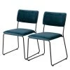 Ars manufacti Chaises Paulista (lot de 2) - Velours/ Métal - Bleu pétrole -Chaises Soldes 1000163209 190315 15250300157 IMAGE P000000001000163209