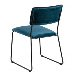 Ars manufacti Chaises Paulista (lot de 2) - Velours/ Métal - Bleu pétrole -Chaises Soldes 1000163209 190315 15250300160 GALLERYIMAGES P000000001000163209