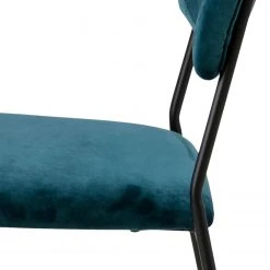Ars manufacti Chaises Paulista (lot de 2) - Velours/ Métal - Bleu pétrole -Chaises Soldes 1000163209 190315 15250300163 GALLERYIMAGES P000000001000163209