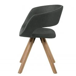 Mørteens Chaise à accoudoirs Buggio - Tissu / Hévéa massif - Tissu Cors: Gris foncé - 1 chaise -Chaises Soldes 1000164524 190315 07573200003 GALLERYIMAGES P000000001000164524