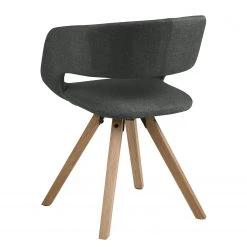 Mørteens Chaise à accoudoirs Buggio - Tissu / Hévéa massif - Tissu Cors: Gris foncé - 1 chaise -Chaises Soldes 1000164524 190315 07573200004 GALLERYIMAGES P000000001000164524