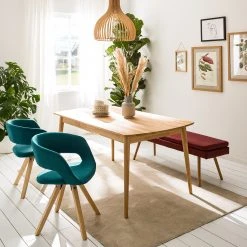 Mørteens Chaise à accoudoirs Buggio - Tissu / Hévéa massif - Tissu Cors: Pétrole - 1 chaise -Chaises Soldes 1000164525 210208 08242400026 MOOD DETAILS P000000001000164525 mood