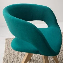 Mørteens Chaise à accoudoirs Buggio - Tissu / Hévéa massif - Tissu Cors: Pétrole - 1 chaise -Chaises Soldes 1000164525 210602 06321400004 DETAILS P000000001000164525