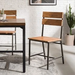 Ars manufacti Chaises Manchester II (lot de 2) - Acacia massif / Métal - Acacia / Noir -Chaises Soldes 1000164684 191111 08414100001 MOOD DETAILS P000000001000164684 mood