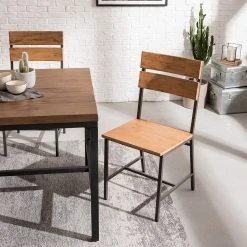 Ars manufacti Chaises Manchester II (lot de 2) - Acacia massif / Métal - Acacia / Noir -Chaises Soldes 1000164684 191111 08414100002 DETAILS P000000001000164684