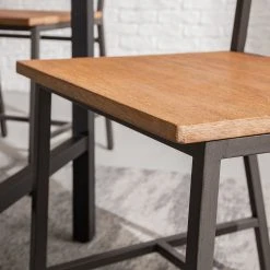 Ars manufacti Chaises Manchester II (lot de 2) - Acacia massif / Métal - Acacia / Noir -Chaises Soldes 1000164684 191111 08414100004 DETAILS P000000001000164684