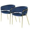 Jack & Alice Chaise à accoudoirs Vilhena I (lot de 2) - Velours / Acier - Doré - Bleu foncé 1 Jack & Alice Chaise à accoudoirs Vilhena I (lot de 2) - Velours / Acier - Doré - Bleu foncé -Chaises Soldes 1000167707 200921 10231900001 IMAGE P000000001000167707