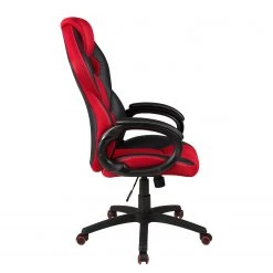 Duo Collection Fauteuil de direction Samu - Imitation cuir / Matière plastique - Noir / Rouge -Chaises Soldes 1000168573 190403 07190100031 GALLERYIMAGES P000000001000168573