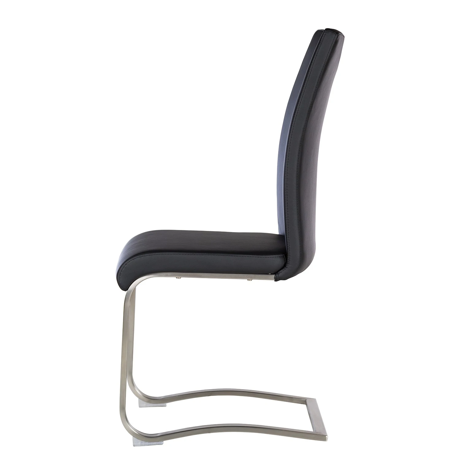Fredriks Chaises cantilever Ratos (lot de 2) - Imitation cuir / Acier inoxydable - Noir 6 Fredriks Chaises cantilever Ratos (lot de 2) - Imitation cuir / Acier inoxydable - Noir – Image 4