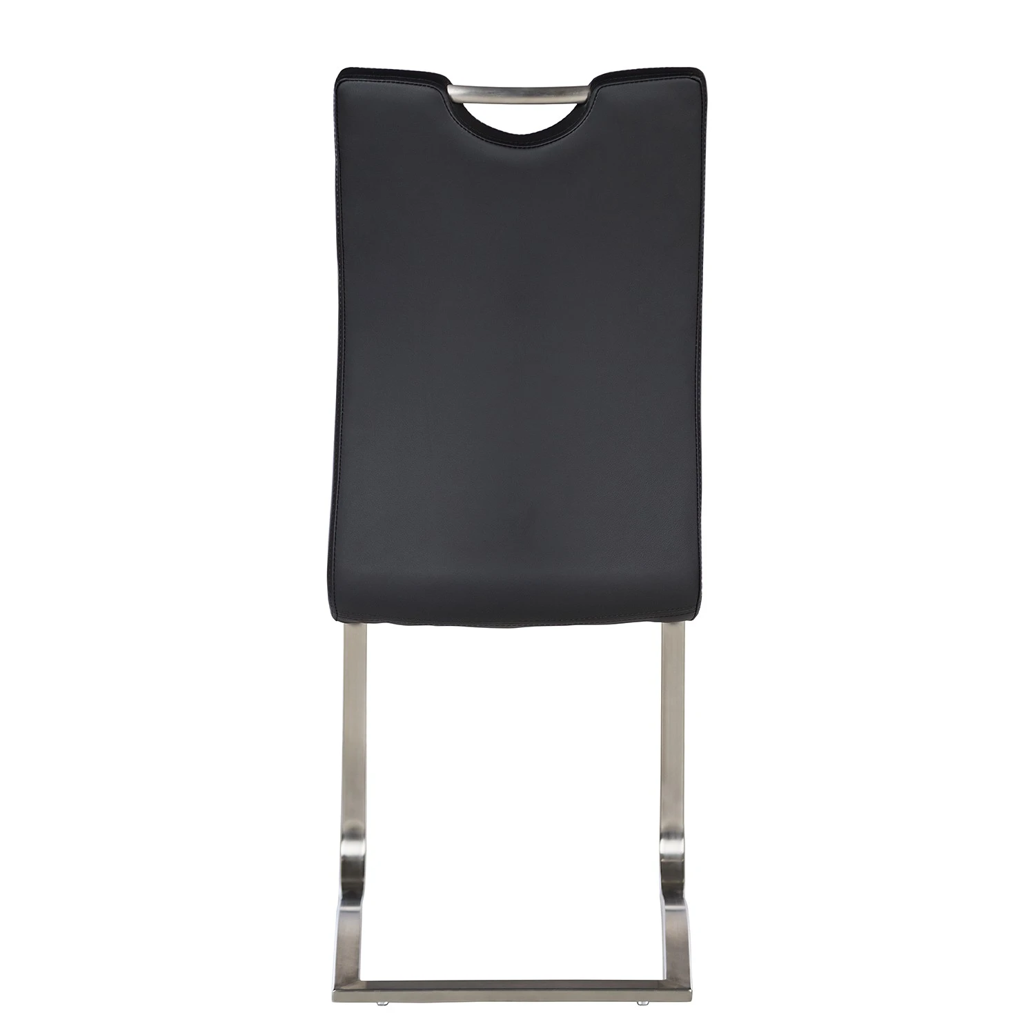 Fredriks Chaises cantilever Ratos (lot de 2) - Imitation cuir / Acier inoxydable - Noir 7 Fredriks Chaises cantilever Ratos (lot de 2) - Imitation cuir / Acier inoxydable - Noir – Image 5