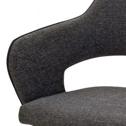Loftscape Chaises à accoudoirs Savega (lot de 2) - Tissu / Acier inoxydable - Anthracite - Gris foncé -Chaises Soldes 1000170698 190503 12170100021 GALLERYIMAGES P000000001000170698
