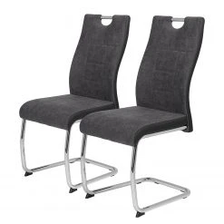 Loftscape Chaise cantilever La Luna - Anthracite - Lot de 2