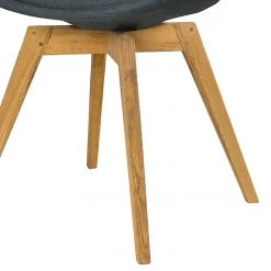 Tenzo Chaises Gina II (lot de 2) - Tissu / Chêne massif - Anthracite / Chêne -Chaises Soldes 1000175506 190614 06463700012 GALLERYIMAGES P000000001000175506