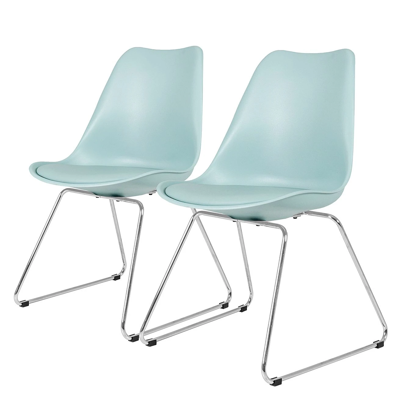 Tenzo Chaises Gina VIII (lot de 2) - Matière plastique / Métal - Bleu pastel / Chrome 3 Tenzo Chaises Gina VIII (lot de 2) - Matière plastique / Métal - Bleu pastel / Chrome
