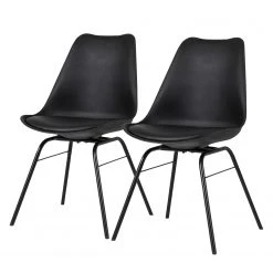 Tenzo Chaises Gina V (lot de 2) - Matière plastique / Métal - Noir
