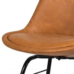 Tenzo Chaises Gina VII (lot de 2) - Imitation cuir / Métal - Cognac vintage / Noir -Chaises Soldes 1000175515 190614 06463800041 GALLERYIMAGES P000000001000175515